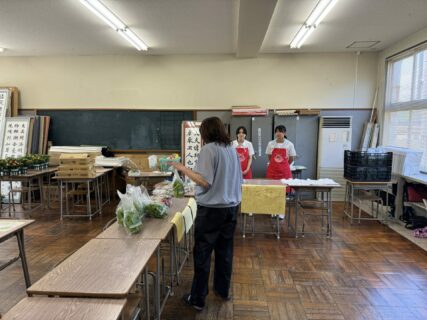 【農業環境科】第１学期保護者会での農産物即売会